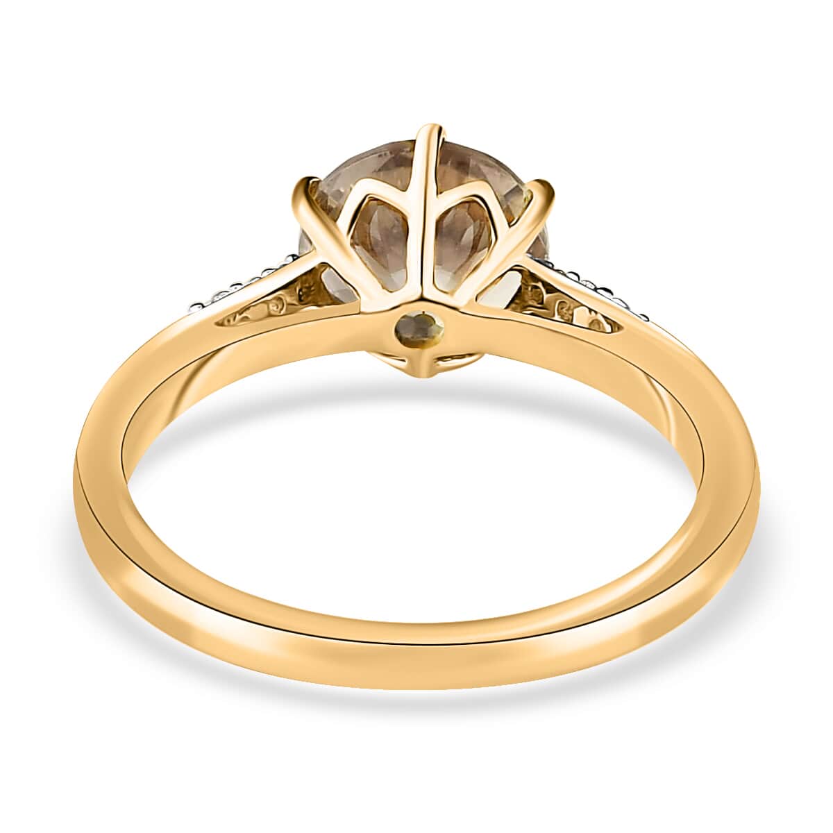 Iliana 18K Yellow Gold 100 Facet AAA Turkizite and G-H SI Diamond Ring (Size 7.0) 2.20 ctw image number 4