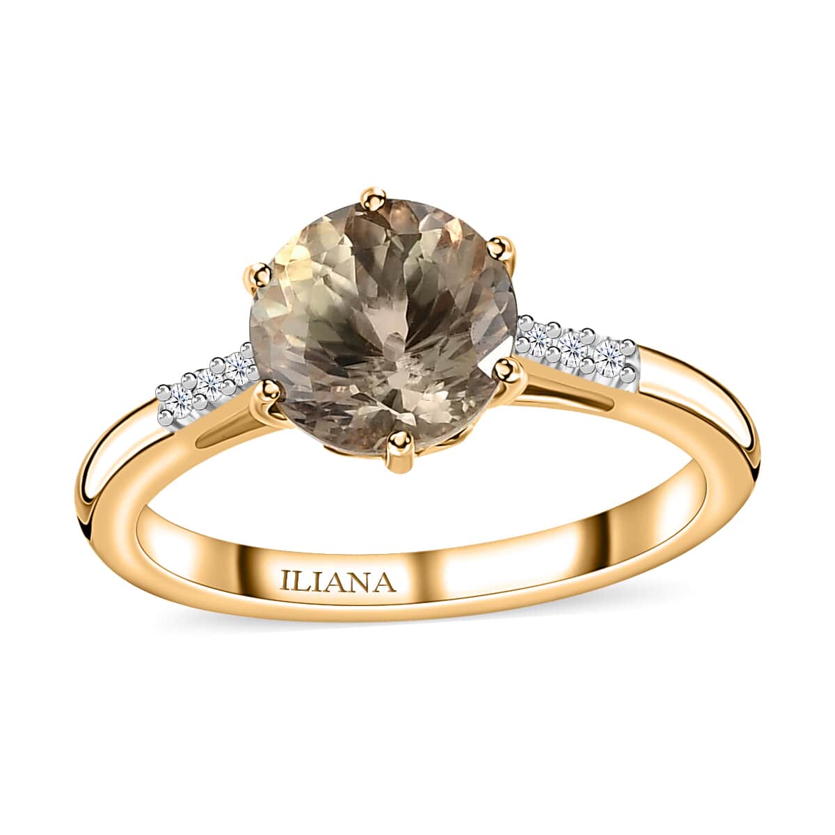 Iliana 18K Yellow Gold 100 Facet AAA Turkizite and G-H SI Diamond Ring (Size 9.0) 2.20 ctw image number 0