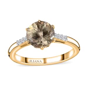 Iliana 18K Yellow Gold 100 Facet AAA Turkizite and G-H SI Diamond Ring (Size 9.0) 2.20 ctw