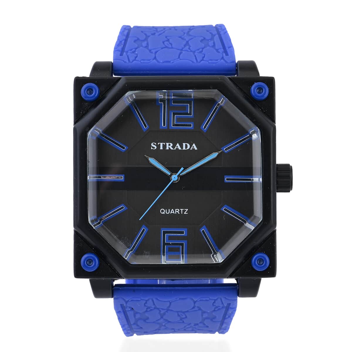 Strada Japanese Movement Octagonal Dial Sports Watch with Blue Silicone Strap image number 0