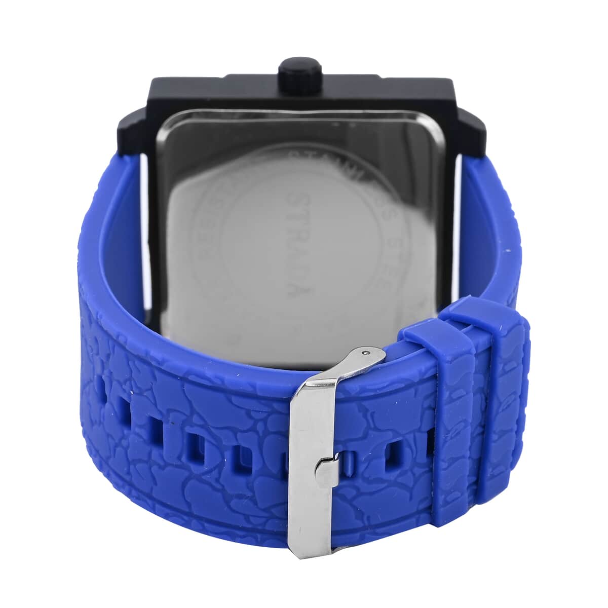 Strada Japanese Movement Octagonal Dial Sports Watch with Blue Silicone Strap image number 4