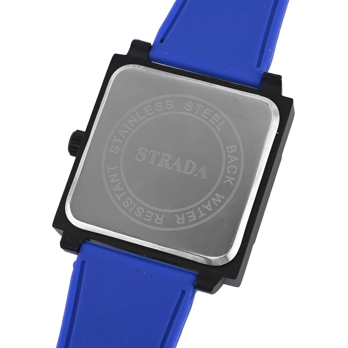 Strada Japanese Movement Octagonal Dial Sports Watch with Blue Silicone Strap image number 5