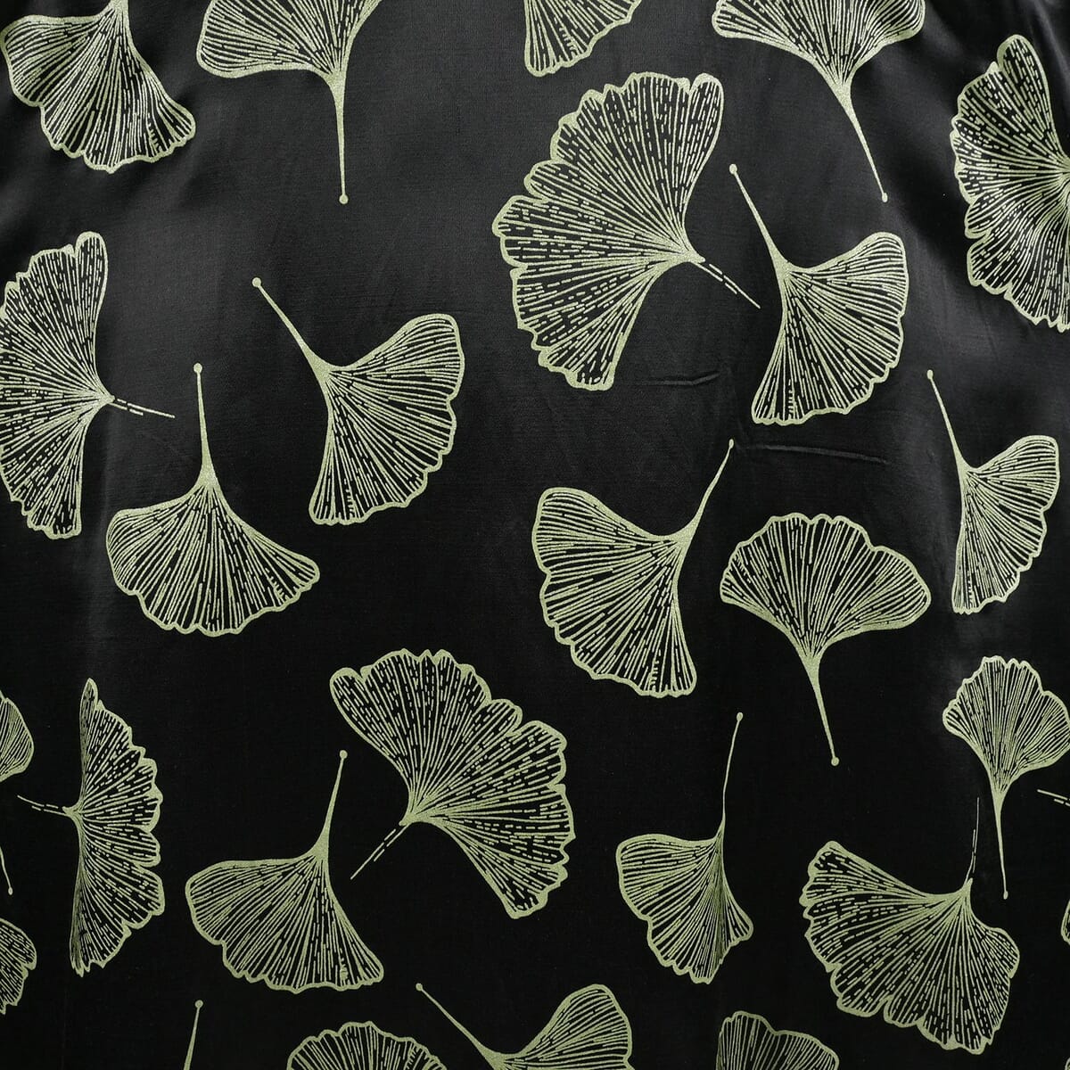 Tamsy Green Leaf Print Silk Blend Square Neck Kaftan - One Size Fits Most image number 4