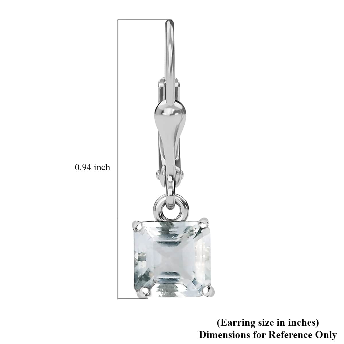 Asscher Cut Brazilian Petalite Lever Back Earrings in Platinum Over Sterling Silver 1.90 ctw image number 4