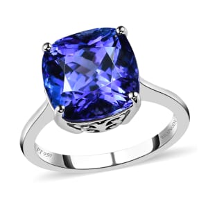 Rhapsody 950 Platinum AAAA Tanzanite Solitaire Ring (Size 6.0) 5.70 Grams 7.85 ctw