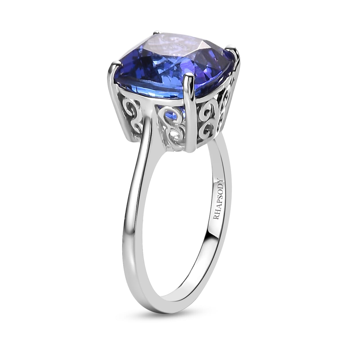 950 Platinum AAAA Tanzanite Solitaire Ring , Platinum Wt. 4.7 g 7.71 ctw image number 3