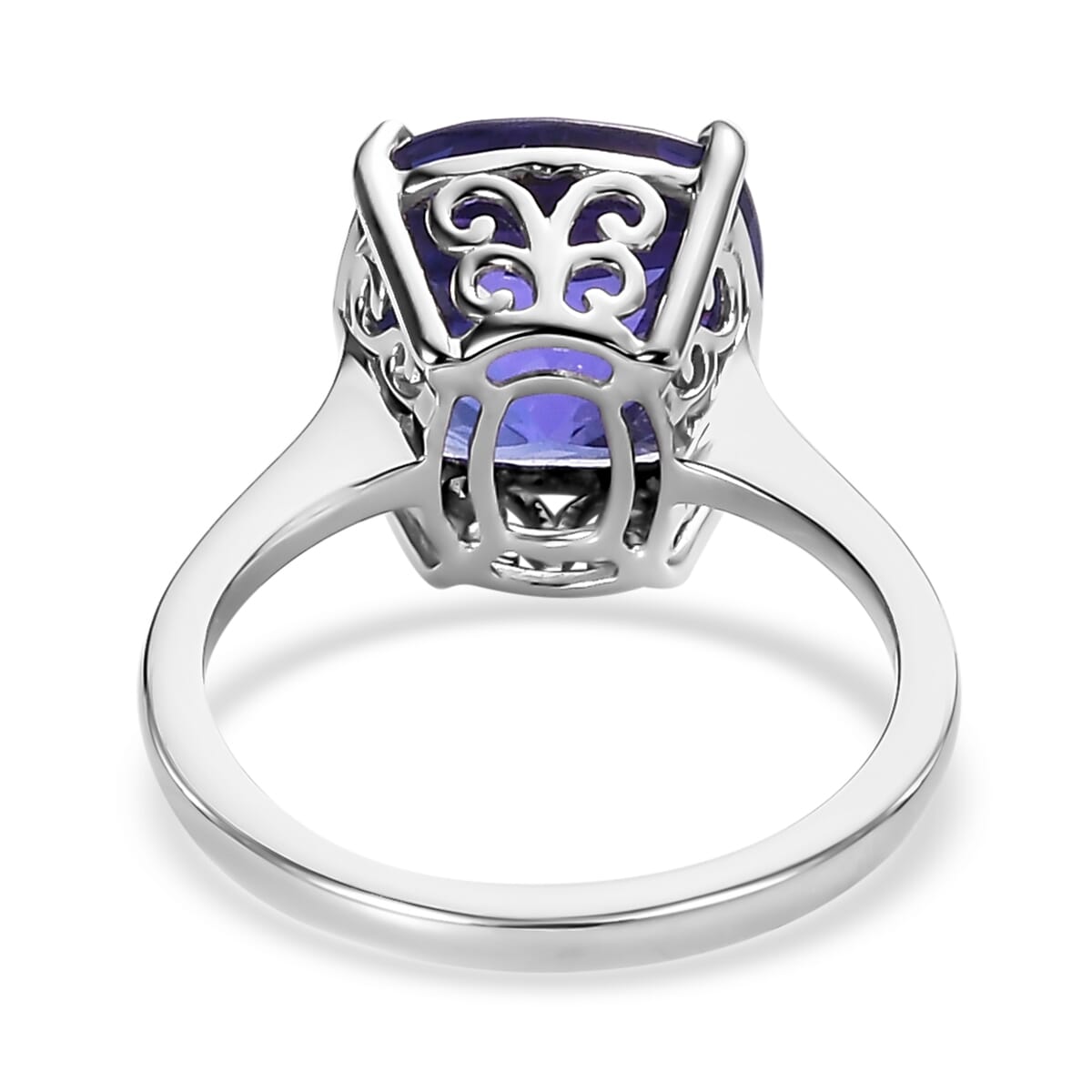 950 Platinum AAAA Tanzanite Solitaire Ring , Platinum Wt. 4.7 g 7.71 ctw image number 4
