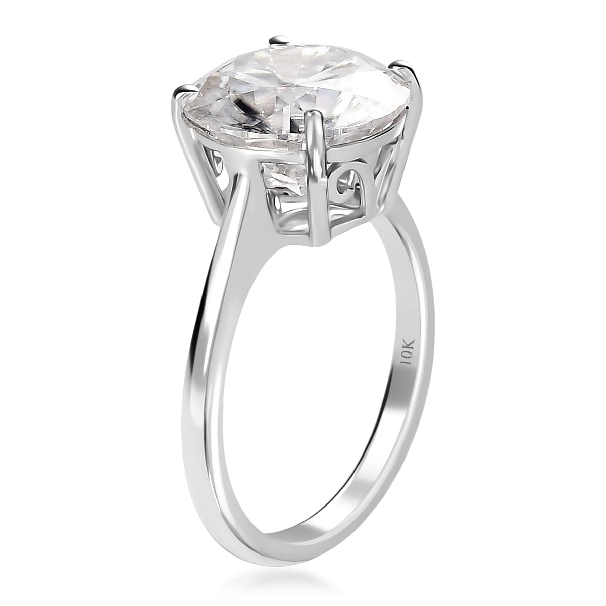 LUXORO 10K White Gold Moissanite VS-EF Solitaire Ring (Size 10.0) 2.90 Grams 5.15 ctw image number 3