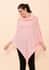 Tamsy Peach 100% Pashmina Wool fur Poncho (One Size Fits Most) image number 2