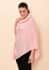 Tamsy Peach 100% Pashmina Wool fur Poncho (One Size Fits Most) image number 3