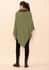 Tamsy Dark Olive 100% Pashmina Wool fur Poncho (One Size Fits Most) image number 1