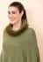 Tamsy Dark Olive 100% Pashmina Wool fur Poncho (One Size Fits Most) image number 5