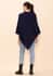 Tamsy Navy 100% Pashmina Wool Poncho (One Size Fits Most) image number 1