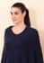 Tamsy Navy 100% Pashmina Wool Poncho (One Size Fits Most) image number 4