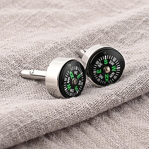 Resin Compass Shape Cufflink in Stainless Steel