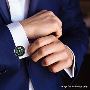 Resin Compass Shape Cufflink in Stainless Steel