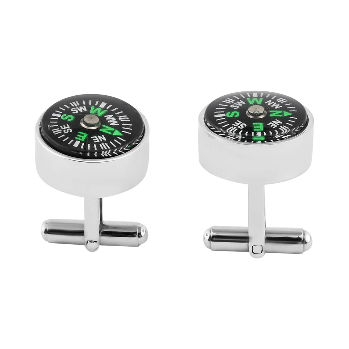 Resin Compass Shape Cufflink in Stainless Steel image number 4