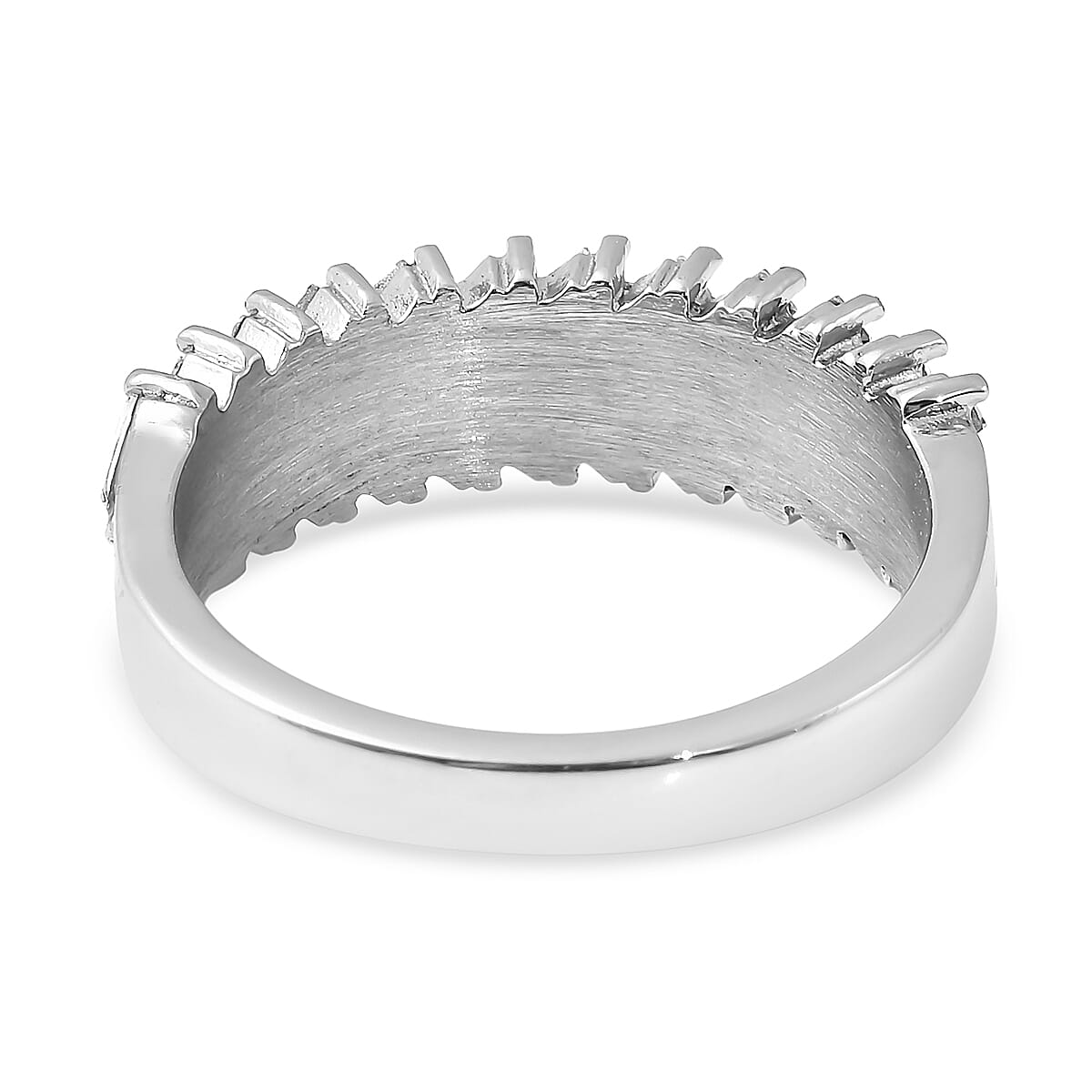 White Austrian Crystal Fern Leaf Ring in Stainless Steel (Size 9.0) 0.80 ctw image number 4