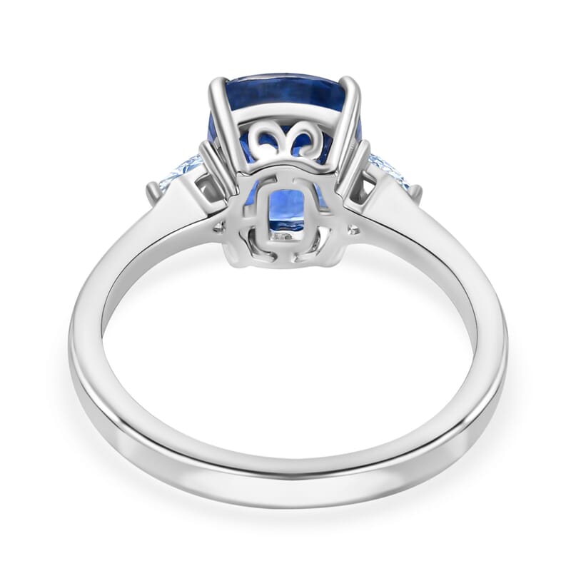 Rhapsody 950 Platinum AAAA Royal Ceylon Sapphire and E-F VS Diamond Ring (Size 7.0) 4.80 Grams 3.75 ctw