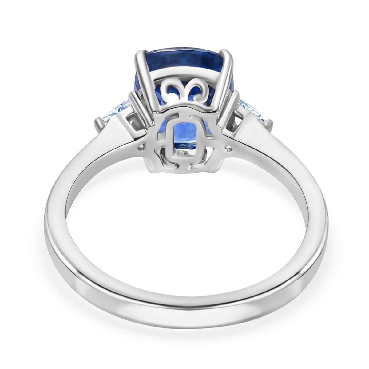 Rhapsody 950 Platinum AAAA Royal Ceylon Sapphire and E-F VS Diamond Ring (Size 7.0) 4.80 Grams 3.75 ctw image number 4