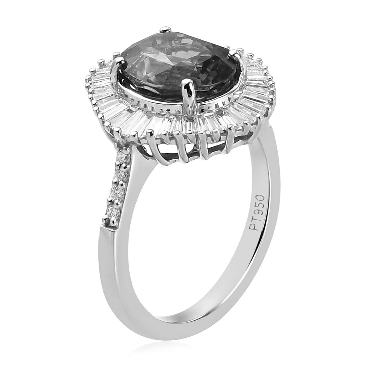 RHAPSODY 950 Platinum AAAA Royal Ceylon Sapphire and E-F VS Diamond Ring (Size 7.0) 6.15 Grams 4.70 ctw image number 3