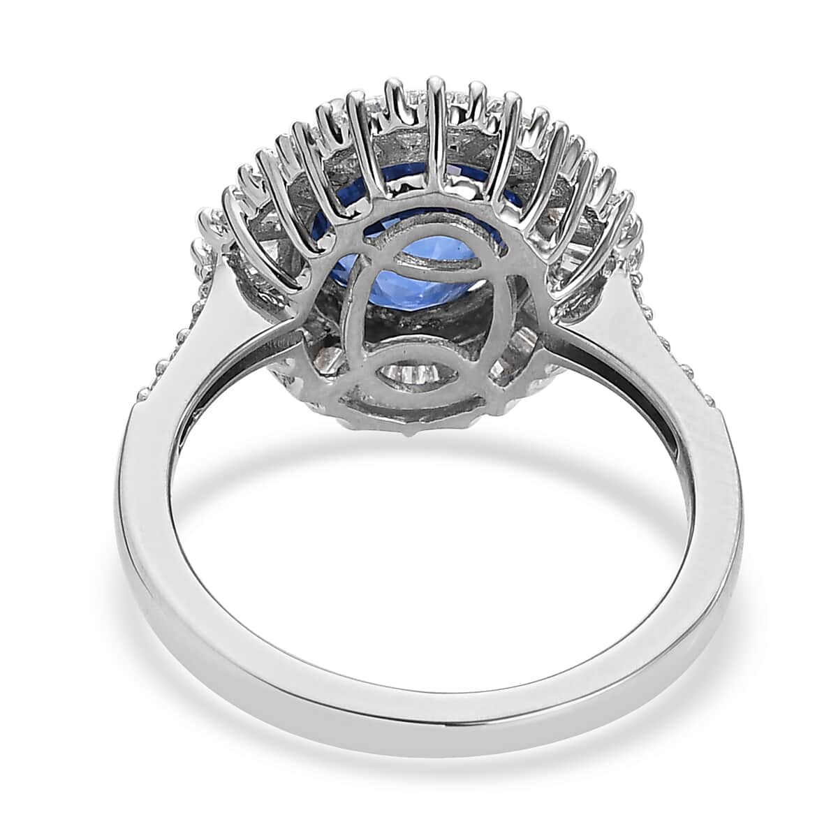 RHAPSODY 950 Platinum AAAA Royal Ceylon Sapphire and E-F VS Diamond Ring (Size 7.0) 6.15 Grams 4.70 ctw image number 4