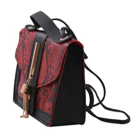 Buy Royal Siamese Red Python Embossed Faux Leather Mini Handbag
