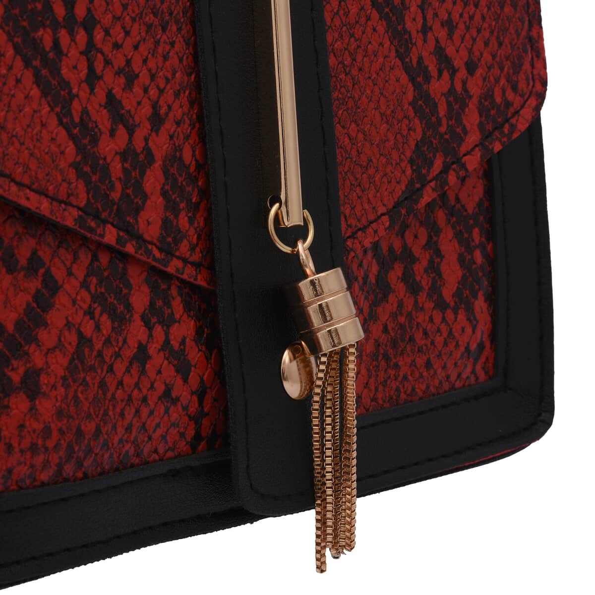 Buy Royal Siamese Red Python Embossed Faux Leather Mini Handbag