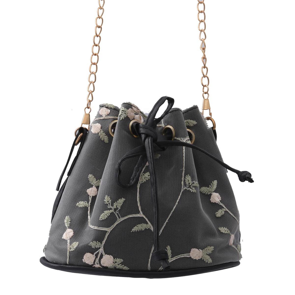 ROYAL SIAMESE Black Color Faux Leather Bucket Bag image number 0