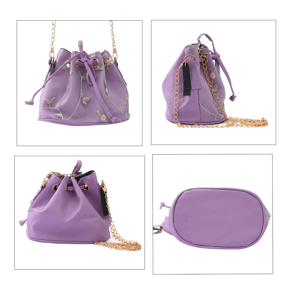 Royal Siamese Purple Color Faux Leather Bucket Bag image number 1