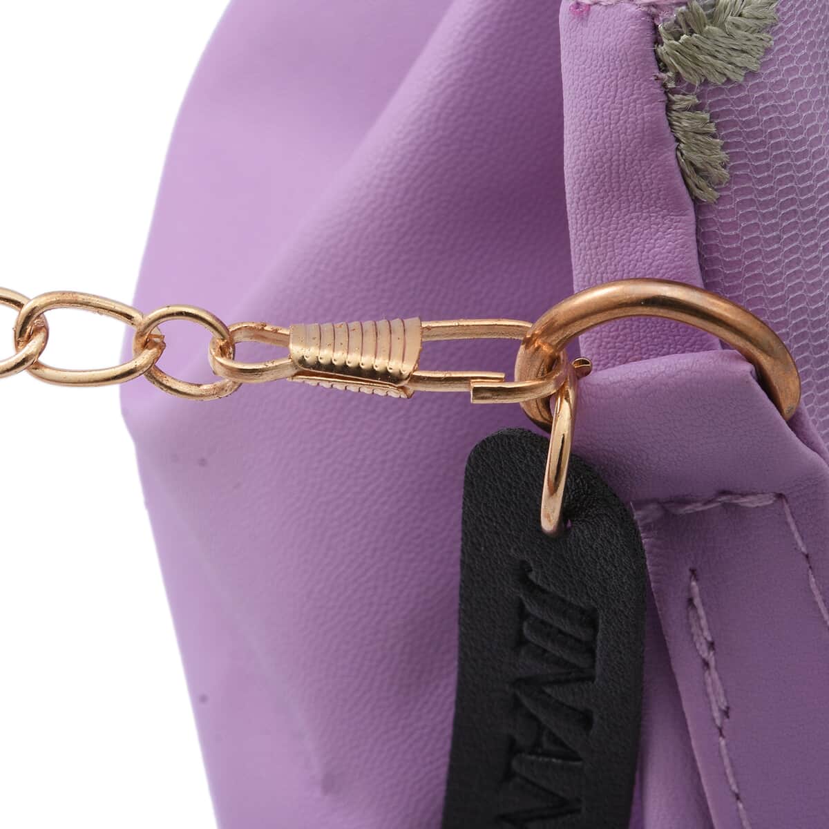 Royal Siamese Purple Color Faux Leather Bucket Bag image number 4