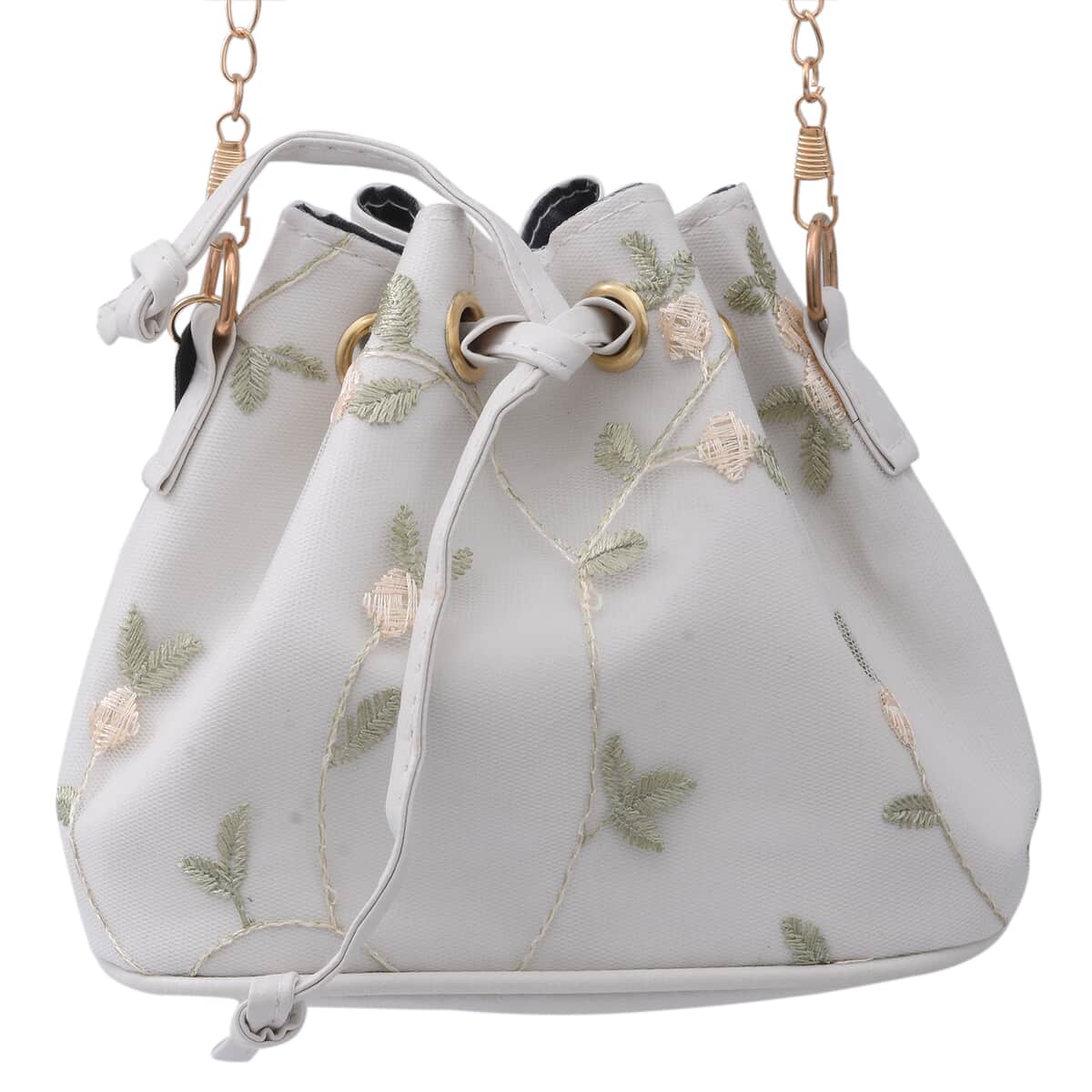 ROYAL SIAMESE White Color Faux Leather Bucket Bag image number 0