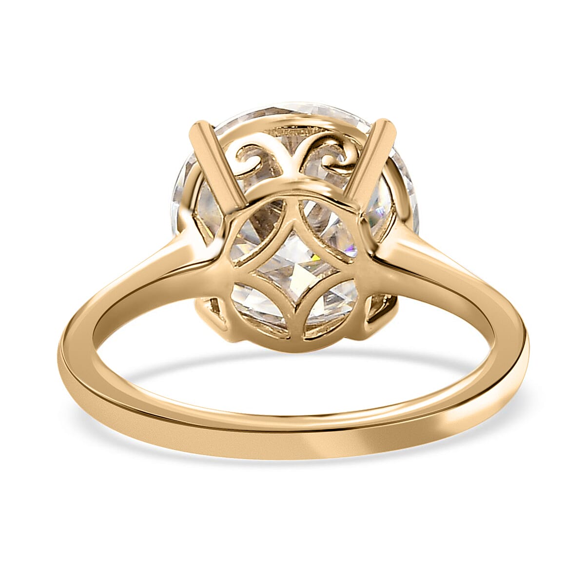 Luxoro 10K Yellow Gold Moissanite Solitaire Ring (Size 10.0) 2.65 Grams 5.15 ctw image number 4