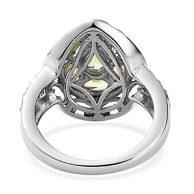 Merelani Mint Garnet Ring in Vermeil Yellow Gold and Platinum Over Sterling Silver (Size 10.0) 1.75 ctw