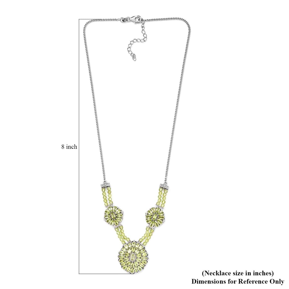 Arizona Peridot and Peridot Beaded Cocktail Necklace 18 Inches in Platinum Over Sterling Silver 17.85 ctw image number 5