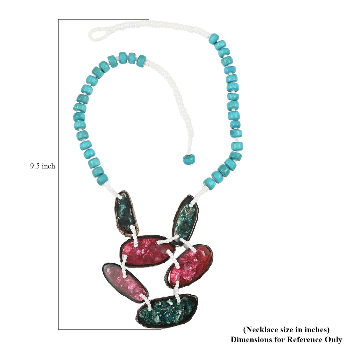 Turquoise Color Beaded, Shell and Resin Necklace (21 Inches) 60.00 ctw image number 4