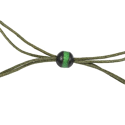 Green Color Wooden Beaded Adjustable Necklace 25-32 Inches