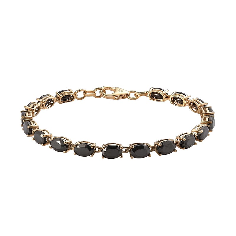 Elite Shungite Link Bracelet in Vermeil Yellow Gold Over Sterling Silver (6.50 In) 5.40 ctw