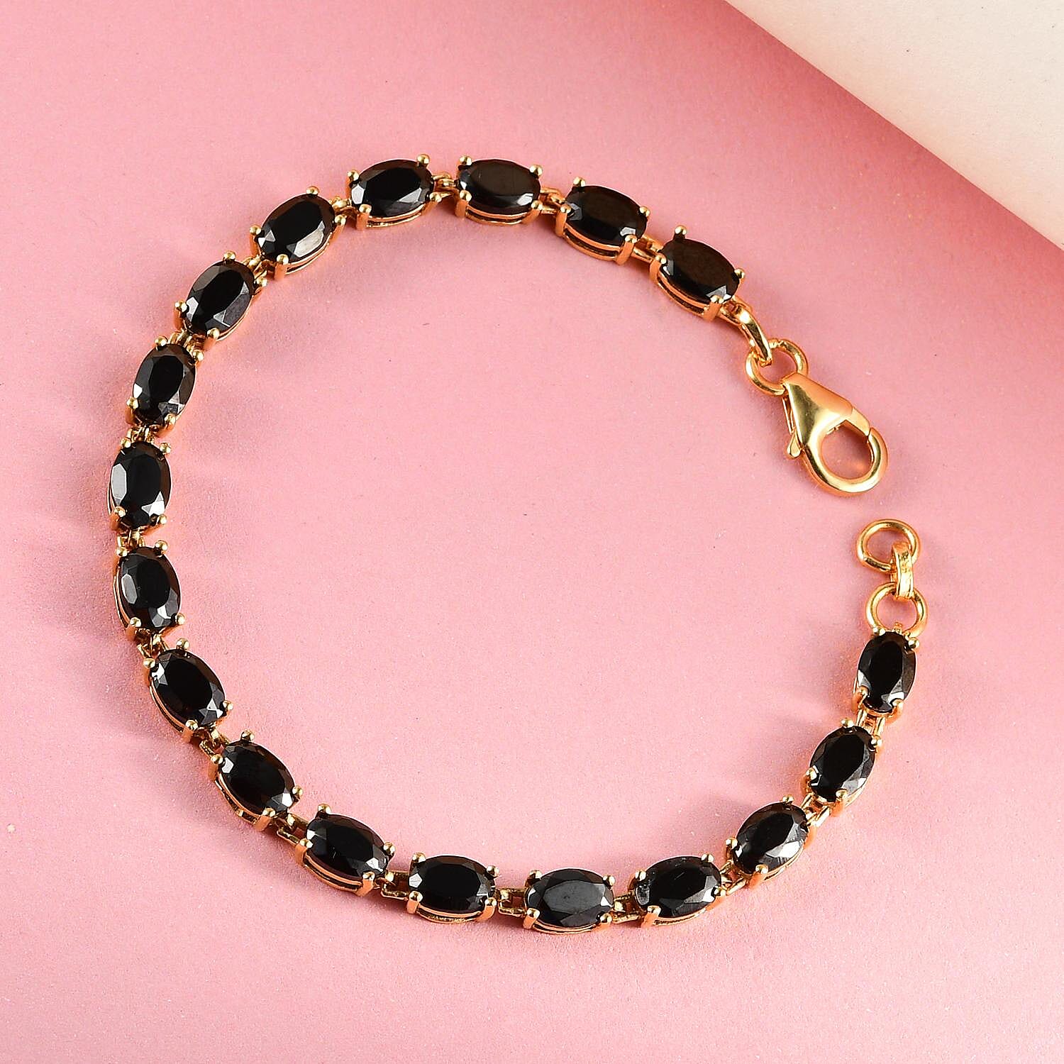 Elite Shungite Link Bracelet in Vermeil Yellow Gold Over Sterling Silver (6.50 In) 5.40 ctw