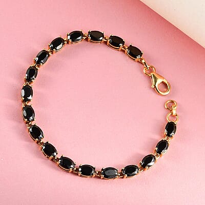 Elite Shungite Link Bracelet in Vermeil Yellow Gold Over Sterling Silver (6.50 In) 5.40 ctw