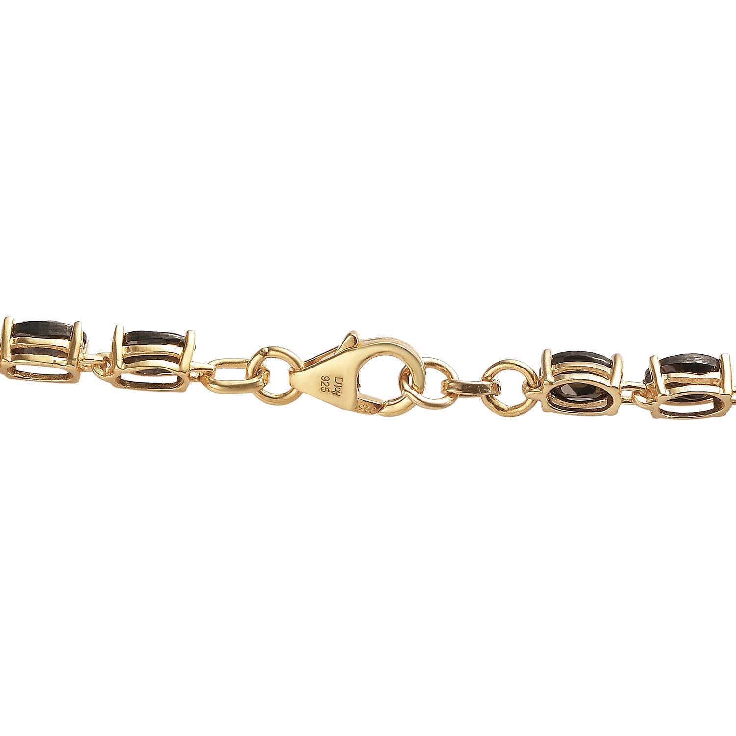 Elite Shungite Link Bracelet in Vermeil Yellow Gold Over Sterling Silver (6.50 In) 5.40 ctw