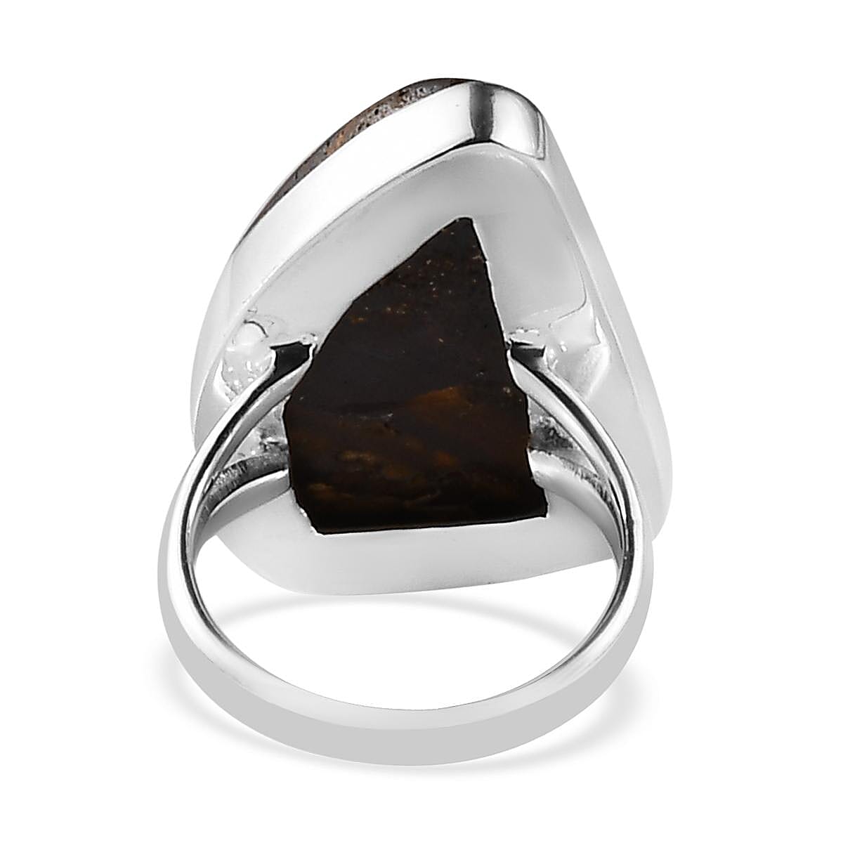 Artisan Crafted Natural Australian Boulder Opal Solitaire Ring in Sterling Silver (Size 6.0) 24.35 ctw image number 4