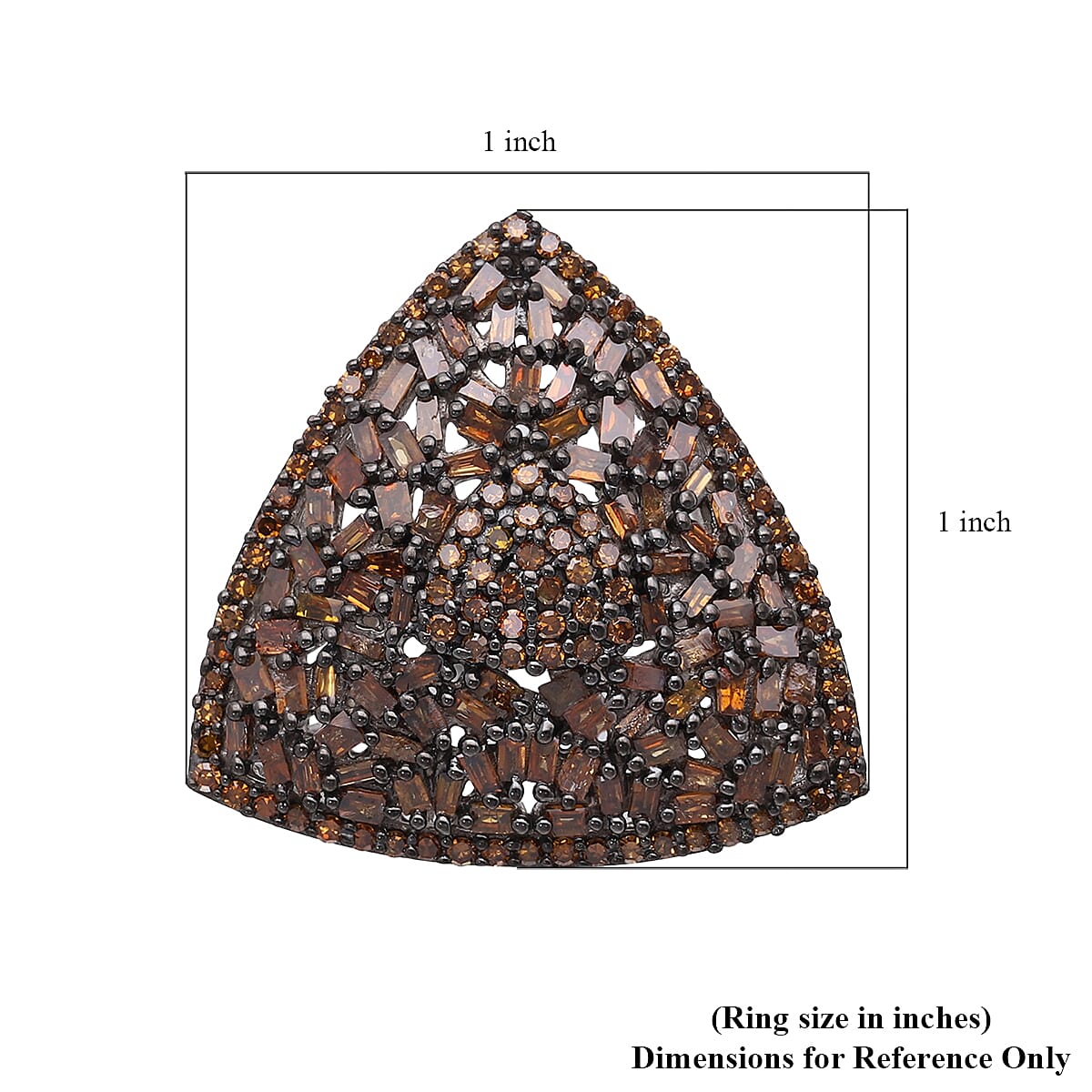 Red Diamond Triangle Shape Ring in Rhodium and Platinum Over Sterling Silver (Size 9.0) 1.50 ctw image number 5