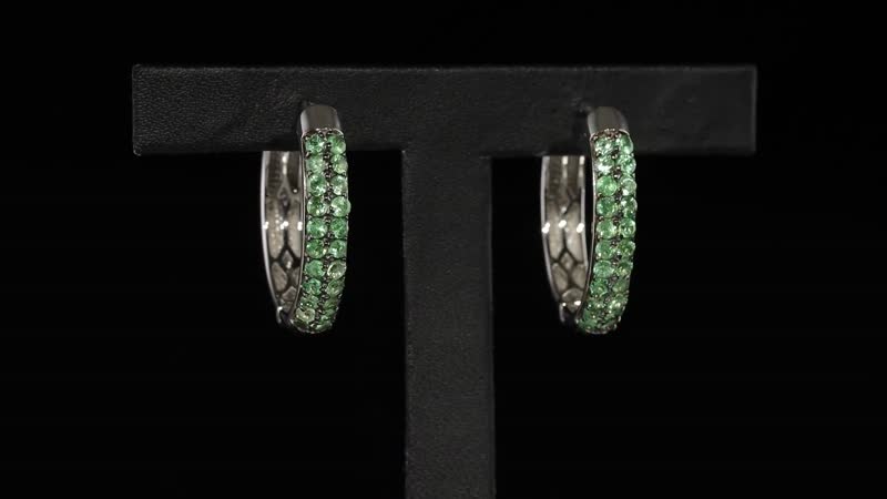 Merelani Mint Garnet Hoop Earrings in Platinum Over Sterling Silver 1.85 ctw