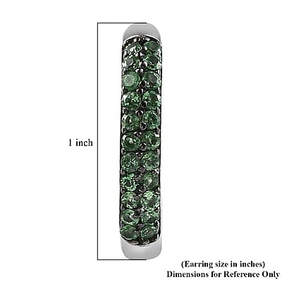 Merelani Mint Garnet Hoop Earrings in Platinum Over Sterling Silver 1.85 ctw