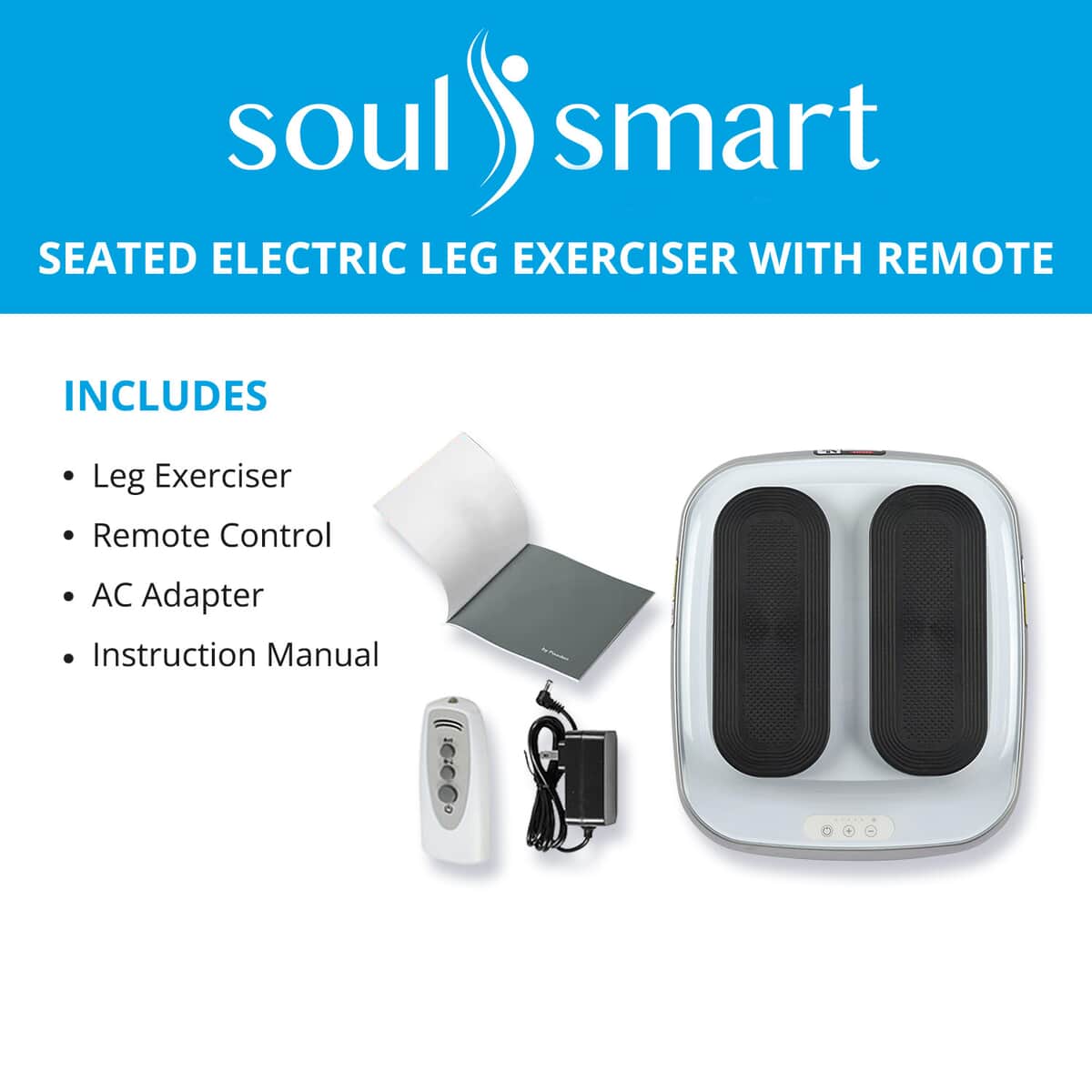 SoulSmart Seated Electric Leg Exerciser with Remote, Leg Workouts, Leg Exercises at Home, Lower Body Exercises image number 5