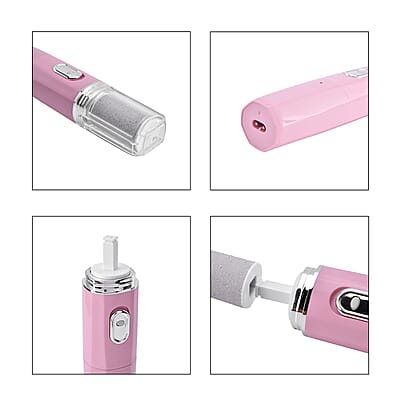 Beautech 4-in-1 Pink Electric Nail Filer & Foot Care Set with Velvet Storage Bag