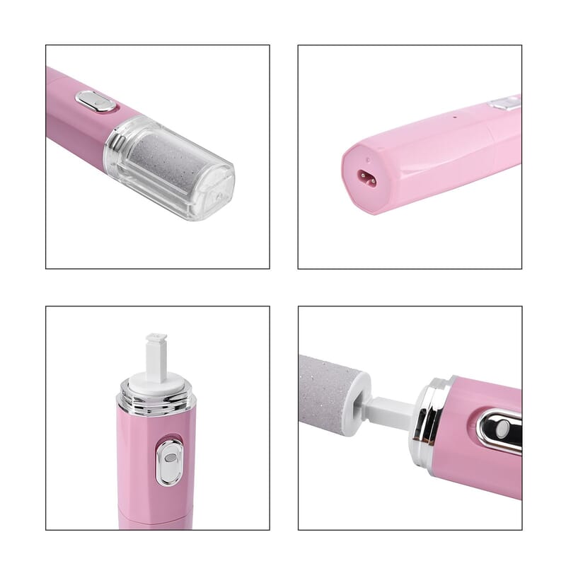 Beautech 4-in-1 Pink Electric Nail Filer & Foot Care Set with Velvet Storage Bag