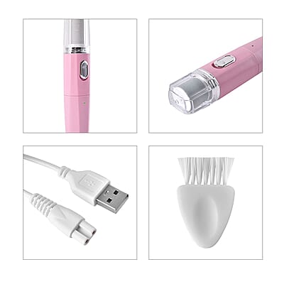 Beautech 4-in-1 Pink Electric Nail Filer & Foot Care Set with Velvet Storage Bag