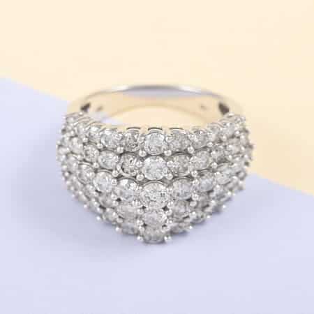 NY Closeout 10K White Gold G-H I1 Diamond Cluster Ring (Size 7.0) 7.50 Grams 3.00 ctw image number 1
